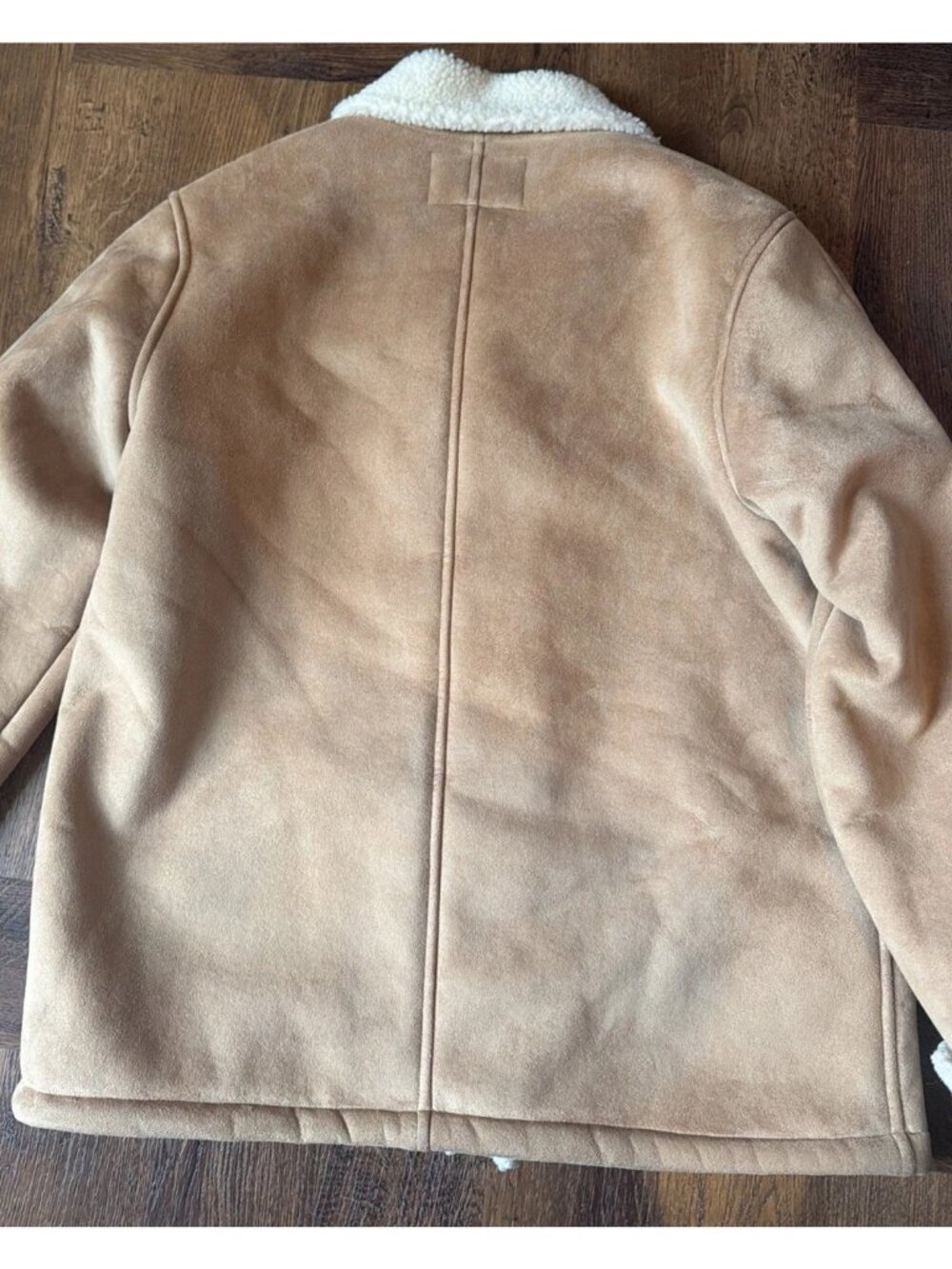 Vintage Ralph Lauren Suede Shearling Jacket Car Coat Sz Medium  American classic - Picture 7 of 9